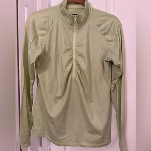 EUC Lija Activewear light green with BRIGHT green 1/2-zip for tennis golf Size L